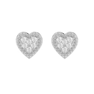 LADIES EARRINGS 0.20CT ROUND DIAMOND 14K WHITE GOLD