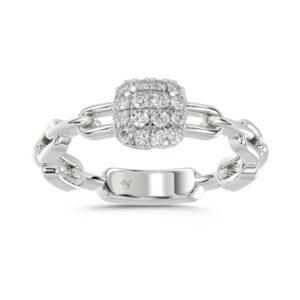 LADIES RING 0.20CT ROUND DIAMOND 14K WHITE GOLD