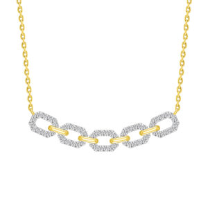 LADIES NECKLACE 0.50CT ROUND DIAMOND 10K YELLOW GOLD