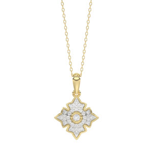 LADIES PENDANT 0.25CT ROUND DIAMOND 10K YELLOW GOLD