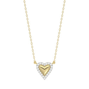 LADIES NECKLACE 0.10CT ROUND DIAMOND 10K YELLOW GOLD