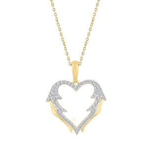 10K YELLOW GOLD LADIES PENDANT INCLUDES WITH CHAIN 0.20CT ROUND NATURAL DIAMOND