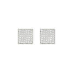 Sterling Silver White 0.25CT Round Diamond Yuva Square Cluster Earrings Women�S Fine Jewelry