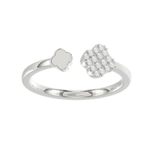 Sterling Silver Diamond Fashion Ring For Women 0.10 Ct Round Cut Elegant Ladies Ring
