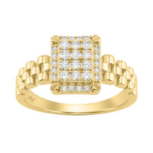 0.50Ct Round Diamond Men’S Ring In 10K Yellow Gold Luxury Men’S Jewelry