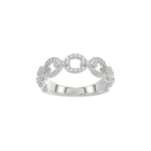 LADIES BAND 0.33CT ROUND DIAMOND 14K WHITE GOLD (SI QUALITY)