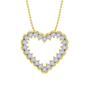 LADIES NECKLACE 0.20CT ROUND DIAMOND 10K YELLOW GOLD