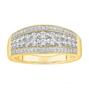 LADIES BAND 0.50CT ROUND DIAMOND 10K YELLOW GOLD
