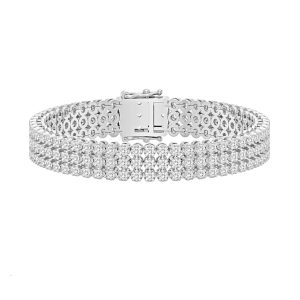 LADIES BRACELET 5.00CT ROUND DIAMOND 14K WHITE GOLD