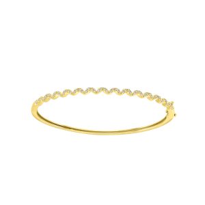 LADIES BANGLE 0.33CT ROUND DIAMOND 14K YELLOW GOLD