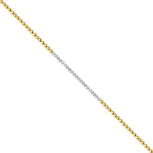 LADIES  BRACELET 1.00CT ROUND DIAMOND 14K YELLOW GOLD