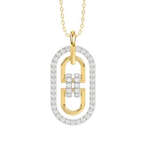 LADIES PENDANT 0.25CT ROUND DIAMOND 14K YELLOW GOLD