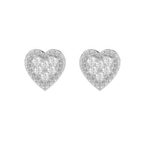 LADIES EARRINGS 0.20CT ROUND DIAMOND 14K WHITE GOLD
