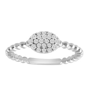 LADIES RING 0.20CT ROUND DIAMOND 14K WHITE GOLD