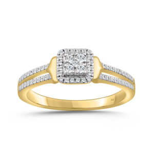 LADIES RING 0.20CT ROUND DIAMOND 10K YELLOW GOLD