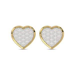 MEN'S HEART YUVA EARRING 0.10CT ROUND DIAMOND 10K YELLOW GOLD